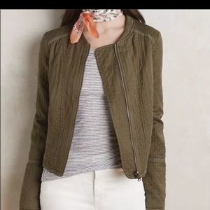 Anthropologie Olive Bomber Jacket